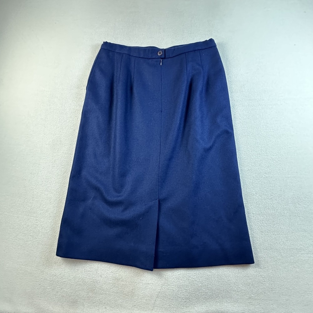 Vintage Pendleton Wool Skirt Womens 12 Petite Blue Lined Classic Back Vent USA